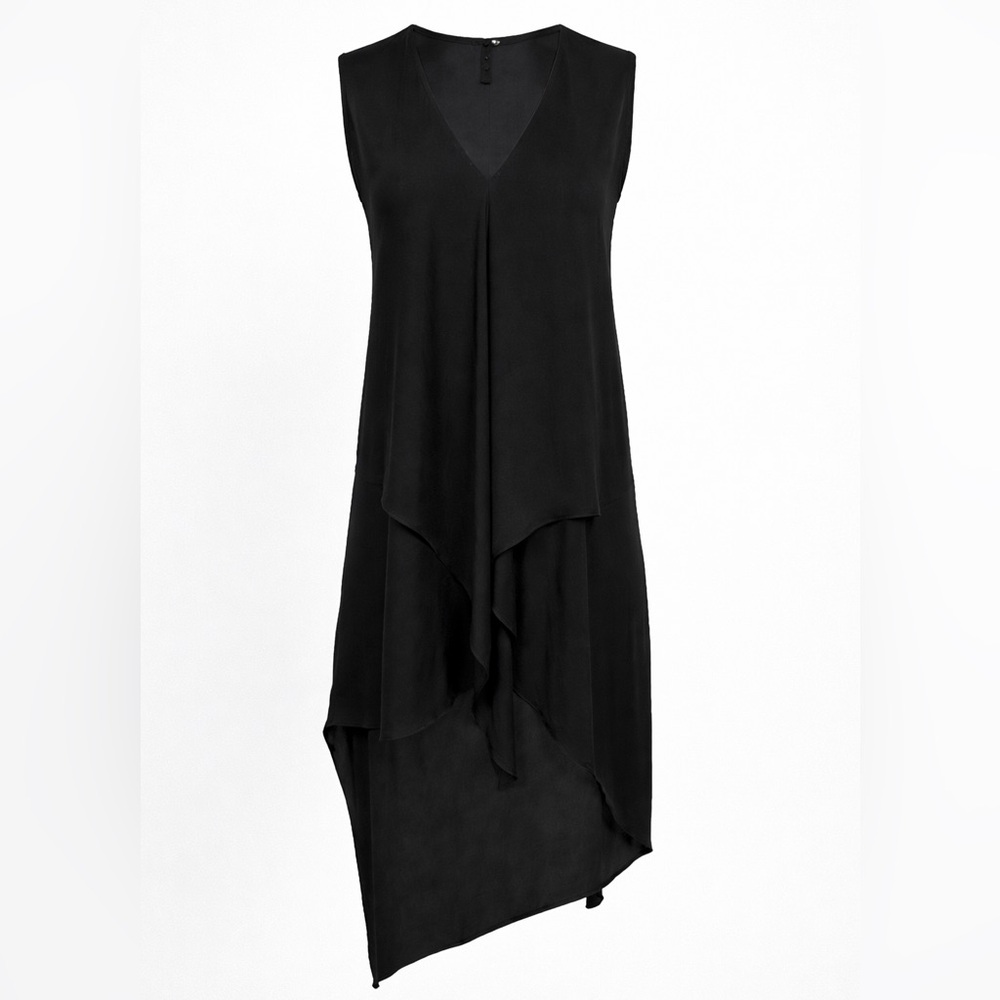 BCBGMaxAzria Black Asymmetrical Tunic
